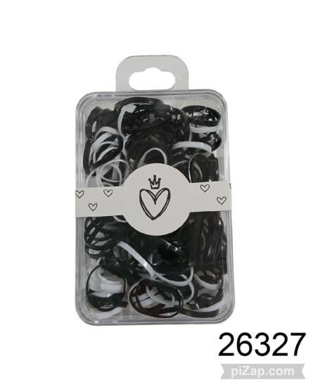 Imagen de COLITAS DE PELO GOMITAS85 NEGRO Y BLANCO EN CAJITA  5.26